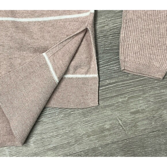 Wearing‎ Your Heart on Your Sleeve Sweater Pink Stripe Long Back Split Hem Small - Picture 3 of 5